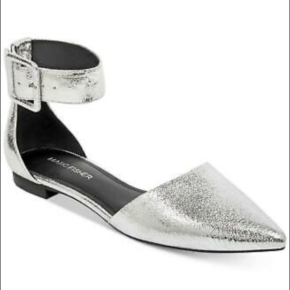 MARC FISHER Pointed Toe, Metallic Flats